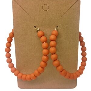 Wooden‎ Beaded Hoop Earrings SKUJ020